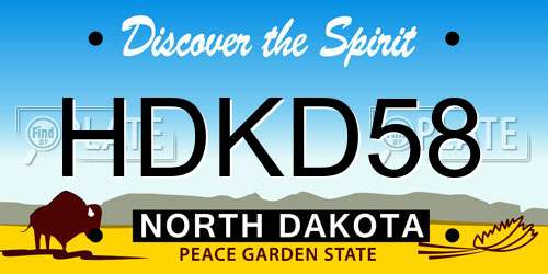 HDKD58 North Dakota License Plate