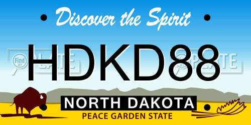 HDKD88 North Dakota License Plate
