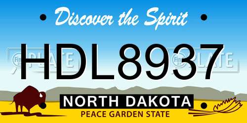 HDL8937 North Dakota License Plate
