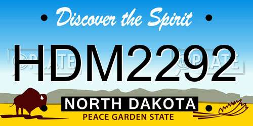 HDM2292 North Dakota License Plate
