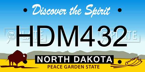 HDM432 North Dakota License Plate