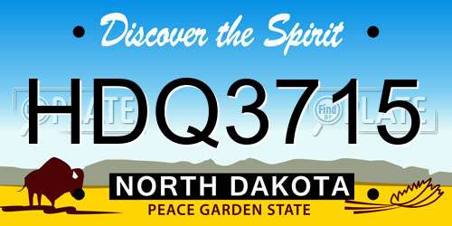HDQ3715 North Dakota License Plate
