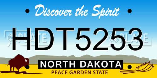 HDT5253 North Dakota License Plate
