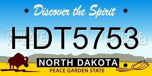 HDT5753 North Dakota License Plate