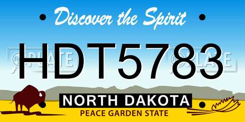 HDT5783 North Dakota License Plate