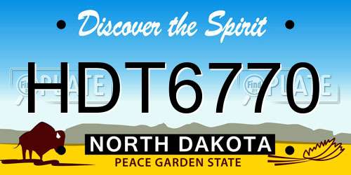 HDT6770 North Dakota License Plate