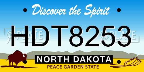 HDT8253 North Dakota License Plate