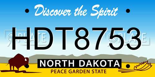 HDT8753 North Dakota License Plate