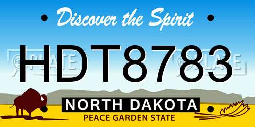 HDT8783 North Dakota License Plate