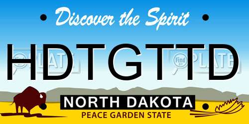 HDTGTTD North Dakota License Plate