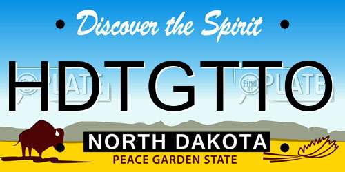HDTGTTO North Dakota License Plate