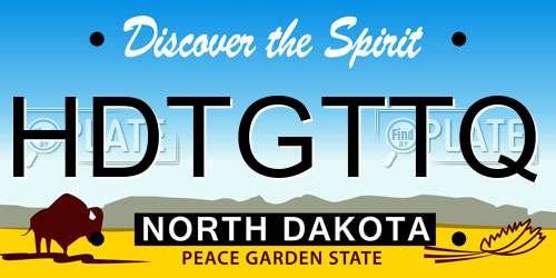 HDTGTTQ North Dakota License Plate