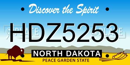HDZ5253 North Dakota License Plate