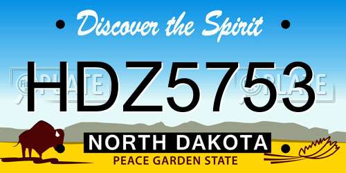 HDZ5753 North Dakota License Plate