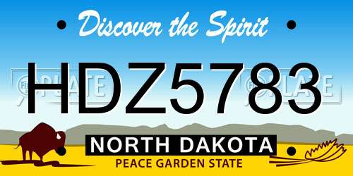 HDZ5783 North Dakota License Plate