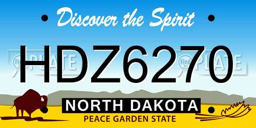 HDZ6270 North Dakota License Plate