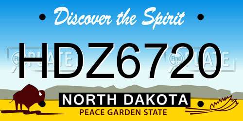 HDZ6720 North Dakota License Plate