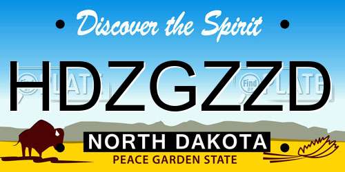 HDZGZZD North Dakota License Plate
