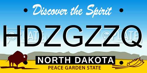 HDZGZZQ North Dakota License Plate
