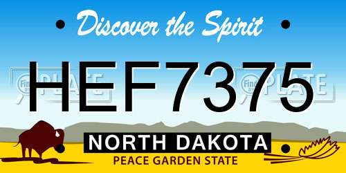 HEF7375 North Dakota License Plate
