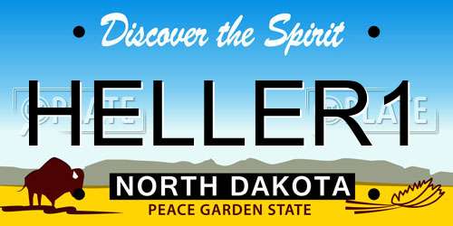 HELLER1 North Dakota License Plate