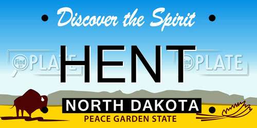 HENT North Dakota License Plate
