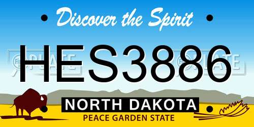 HES3886 North Dakota License Plate