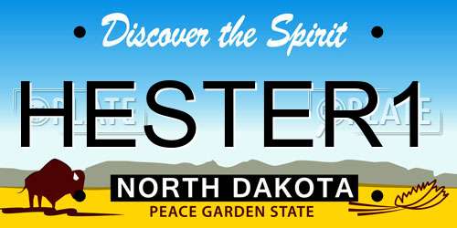 HESTER1 North Dakota License Plate