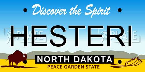 HESTERI North Dakota License Plate