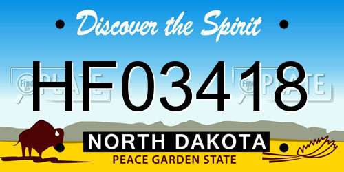 HF03418 North Dakota License Plate