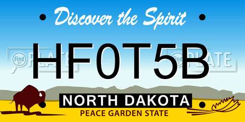 HF0T5B North Dakota License Plate