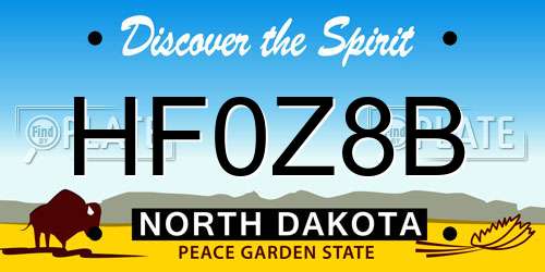 HF0Z8B North Dakota License Plate