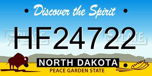 HF24722 North Dakota License Plate