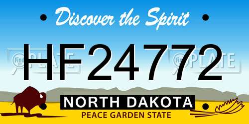 HF24772 North Dakota License Plate