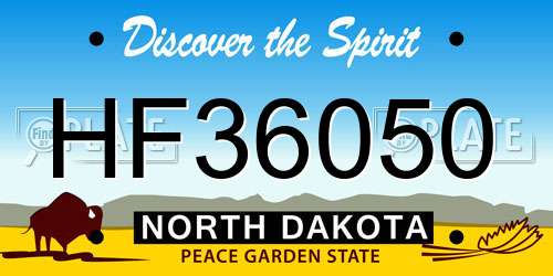 HF36050 North Dakota License Plate