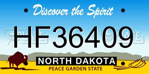 HF36409 North Dakota License Plate