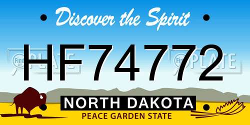 HF74772 North Dakota License Plate