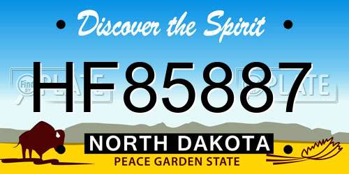 HF85887 North Dakota License Plate