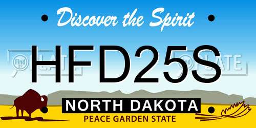 HFD25S North Dakota License Plate