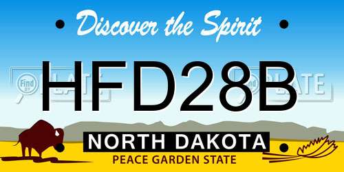 HFD28B North Dakota License Plate