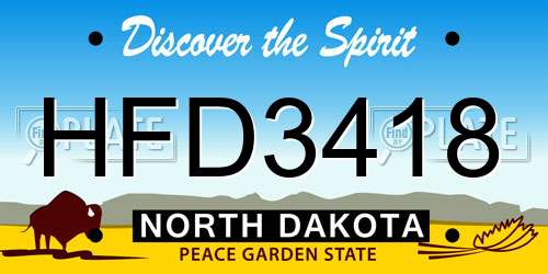 HFD3418 North Dakota License Plate