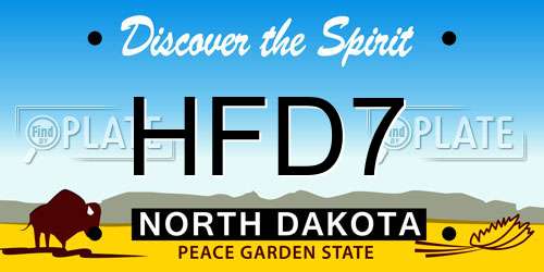 HFD7 North Dakota License Plate