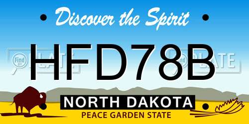 HFD78B North Dakota License Plate