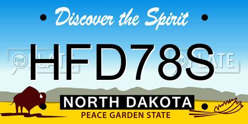 HFD78S North Dakota License Plate
