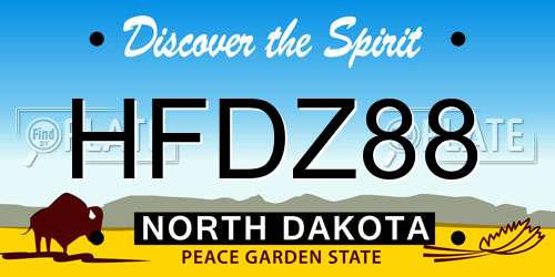 HFDZ88 North Dakota License Plate