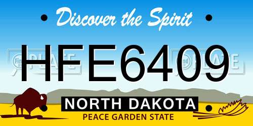 HFE6409 North Dakota License Plate