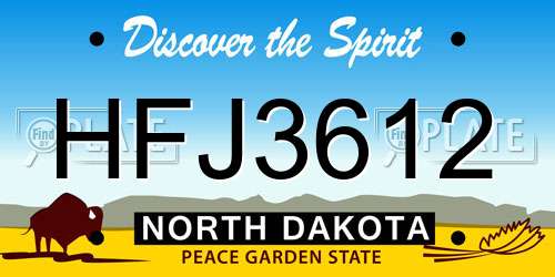 HFJ3612 North Dakota License Plate