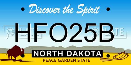 HFO25B North Dakota License Plate
