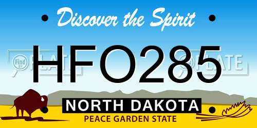 HFO285 North Dakota License Plate