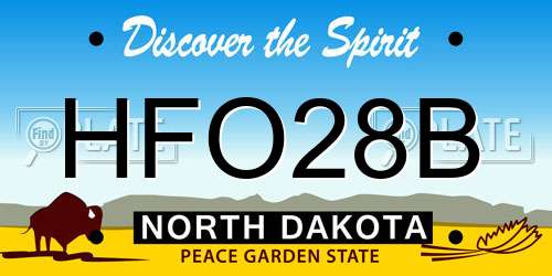 HFO28B North Dakota License Plate